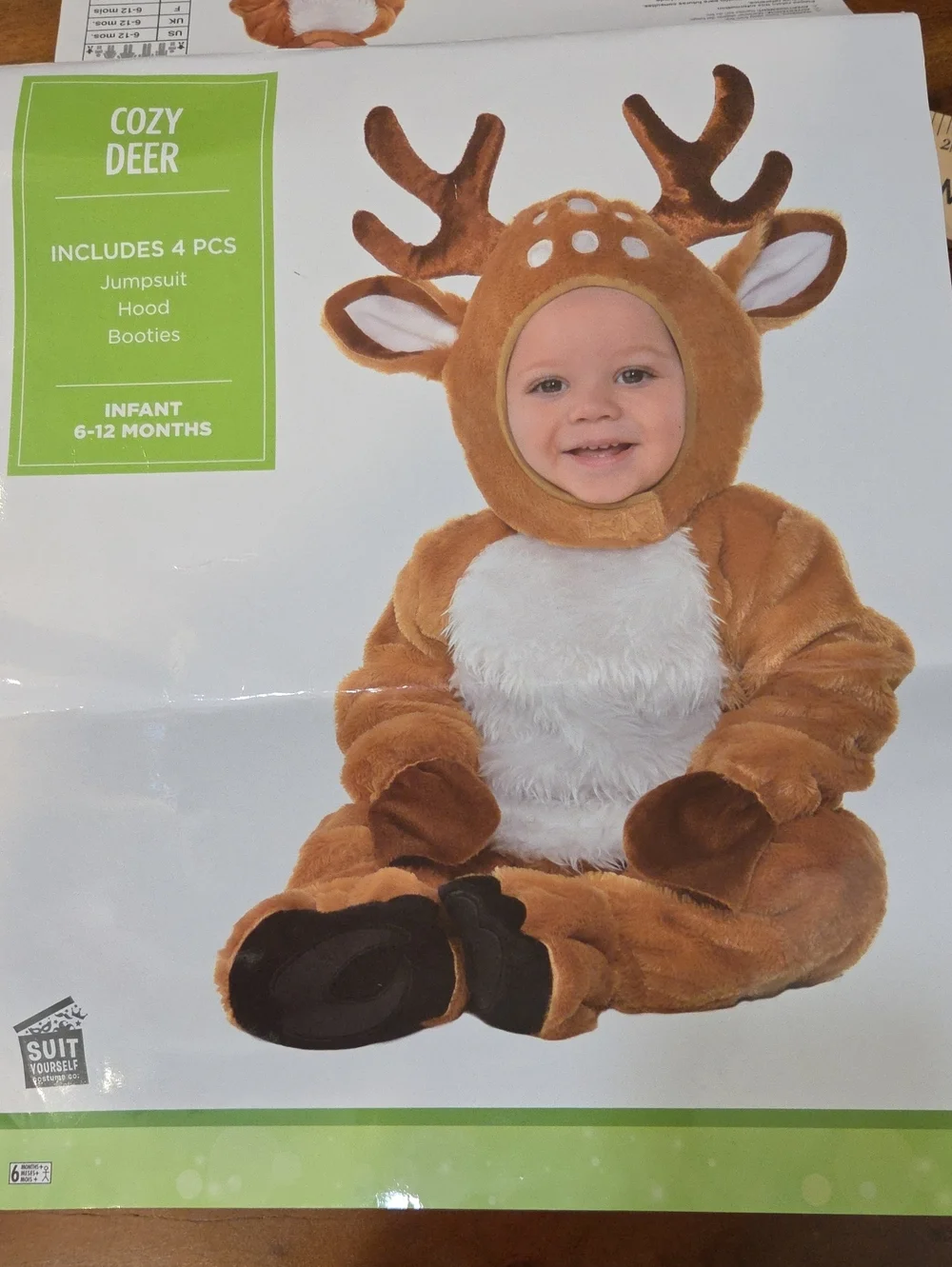 Cozy Deer Infant Costume Jumpsuit and Hood - Infant 6-12 Months